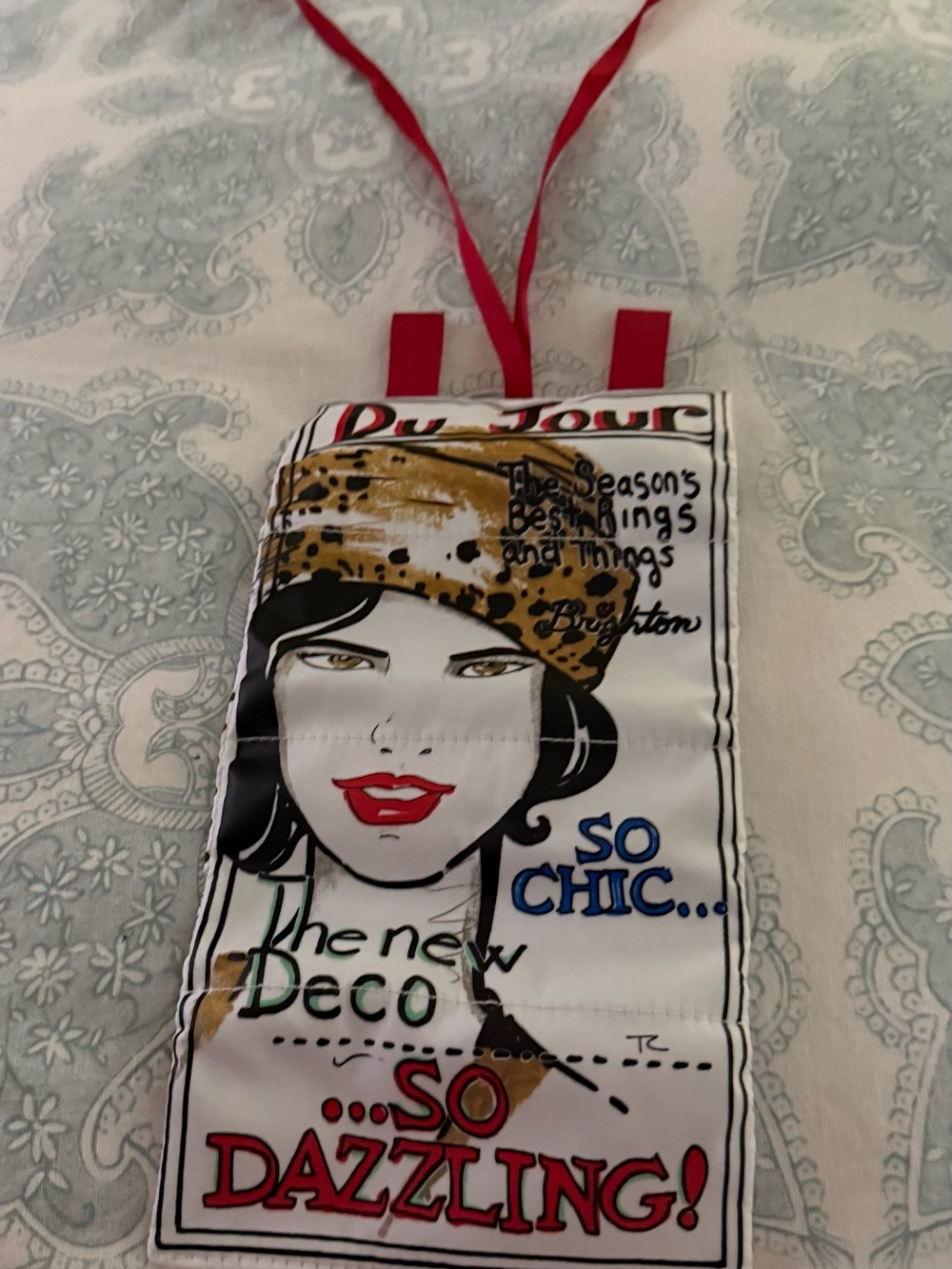 Brighton Red, Gold and Black Illustrated Fashion Tag